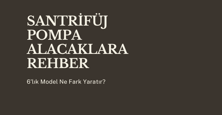 Santrifüj Pompa Alacaklara Rehber: 6’lık Model Ne Fark Yaratır?